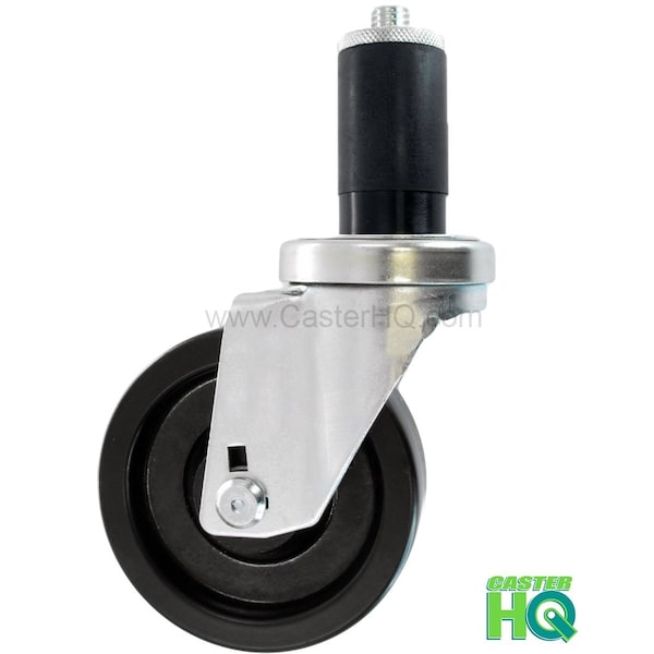 4"x1-1/4" Swivel Caster, Phenolic Wheel, 1-3/16" Expanding Stem,
